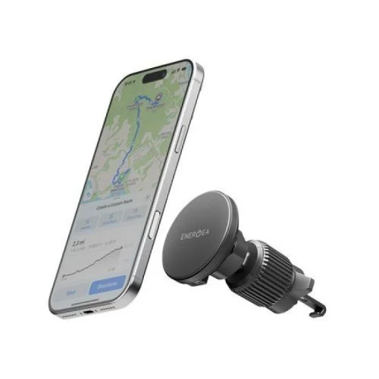 Energea MagDrive Kit Windscreen Airvent Mount 15W Wireless Car Charger With 30W Car Charger - Black